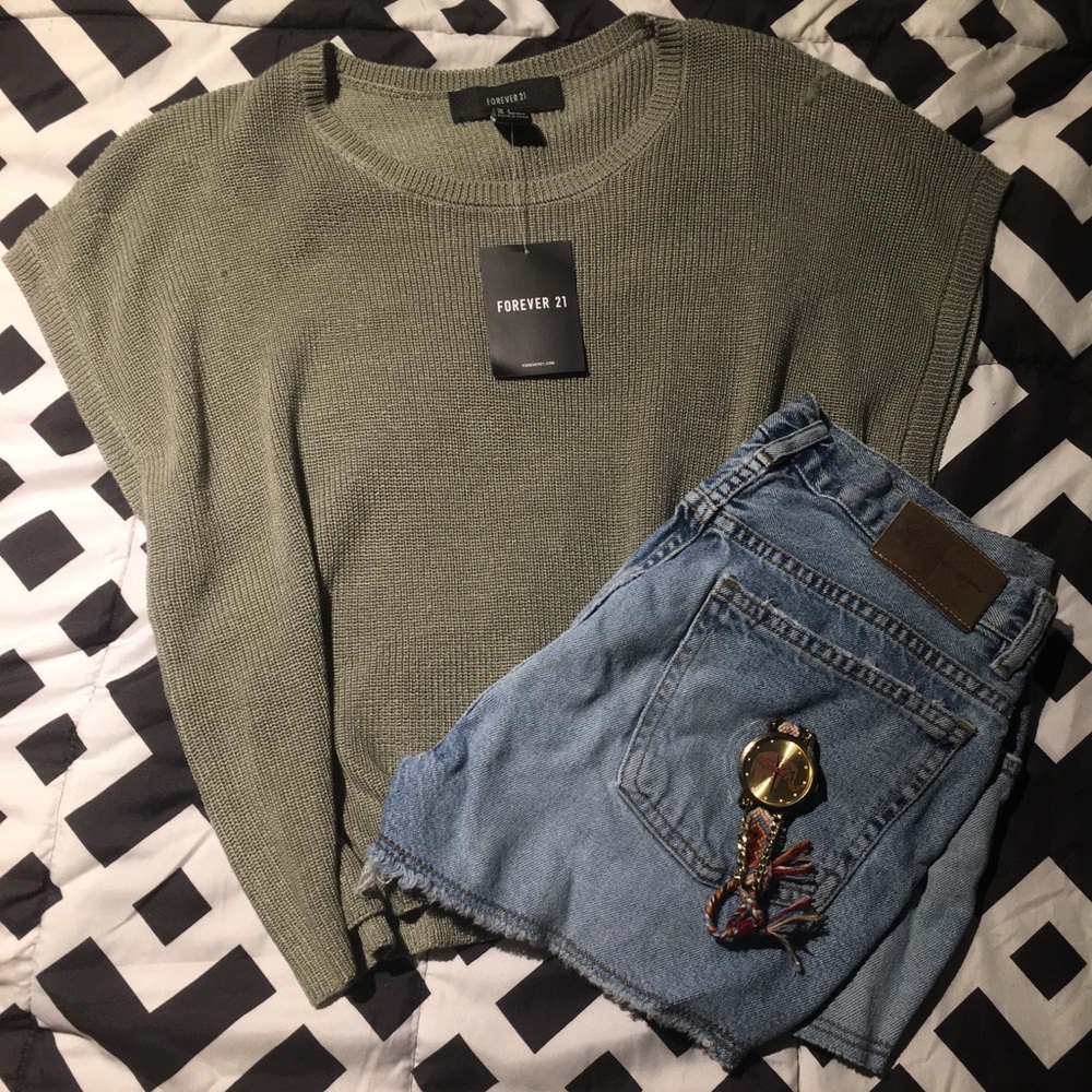 Green Forever 21 Blouse